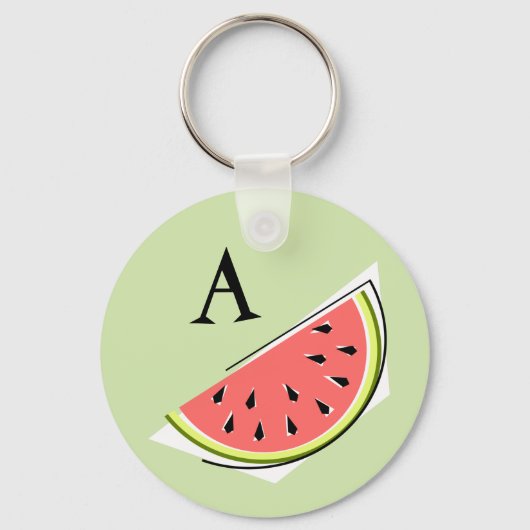 Watermelon Green Slice Monogram sleutelhanger (Voorkant)