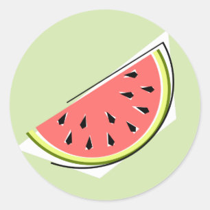Watermelon Green Slice-sticker rond Ronde Sticker