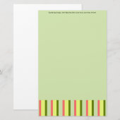 Watermelon Green Stripe Classic Texte papeterie (Devant / Derrière)
