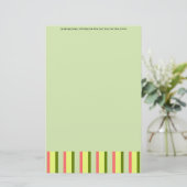 Watermelon Green Stripe Classic Texte papeterie (Debout devant)