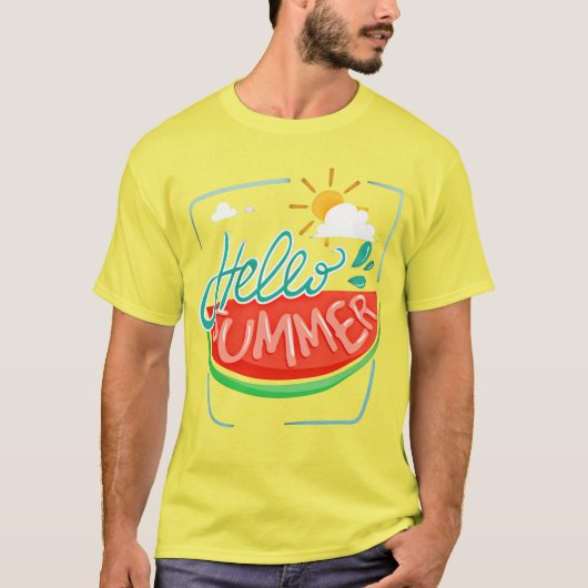 Watermelon Hallo Summer T-Shirt (Voorkant)