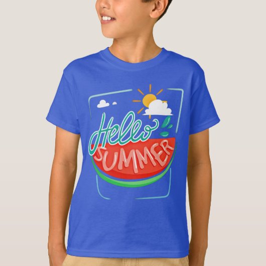 Watermelon Hallo Summer T-Shirt (Voorkant)