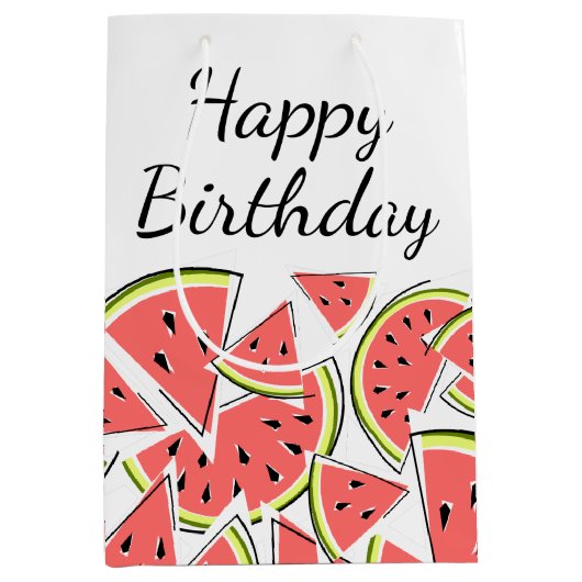 Watermelon Happy Birthday Medium Cadeauzakje (Voorkant)