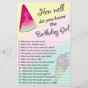 Watermelon Hoe goed ken je het verjaardagsmeisje?