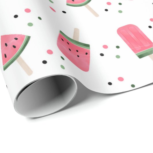 Watermelon Ice Cream Bars Pattern Birthday Cadeaupapier (Rol Hoek)