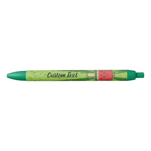 Watermelon Ice Cream Stick Zwarte Inkt Pen (Voorkant)