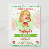 Watermelon invitation anniversaire Fête douce fill (Devant)