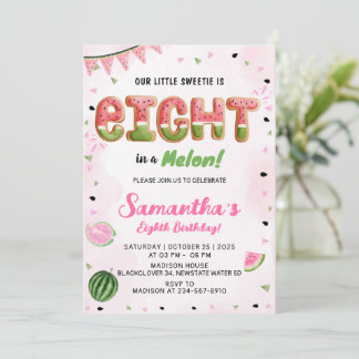 Watermelon Invitation de fête du 8e anniversaire