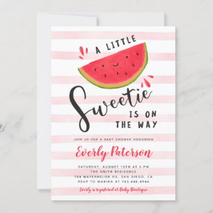 Watermelon Little Sweetie Baby shower Kaart