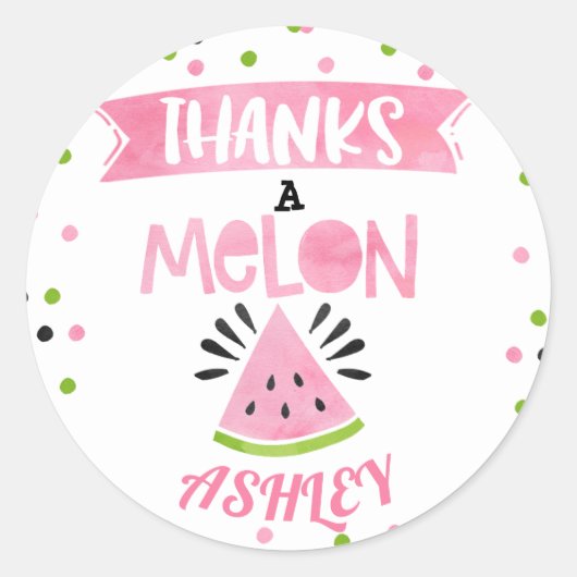 Watermelon Merci Melon Stickers Anniversaire (Devant)
