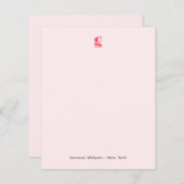Watermelon Modern Monogram Naam Budget Note Card (Voorkant / Achterkant)