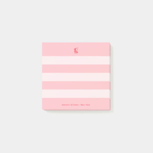 Watermelon Modern Monogram Naam Groovy Striped Post-it® Notes