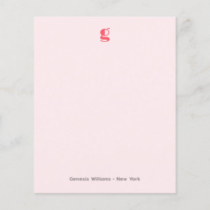 Watermelon Moderne Monogramme Nom Carte de note bu