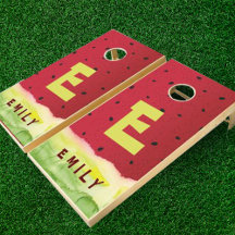 Watermelon mûre Rouge Vert Enfants Monogramme Nom