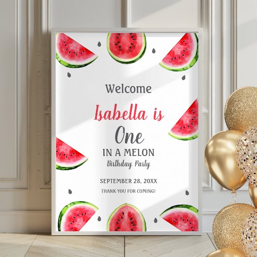 Watermelon One In A Melon Poster Affiche de bienve