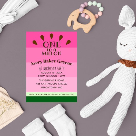 Watermelon One in een Melon Birthday Kaart