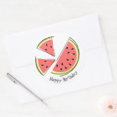 Watermelon Pieces Happy Anniversaire autocollant a (Enveloppe)