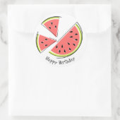 Watermelon Pieces Happy Anniversaire autocollant a (Sac)