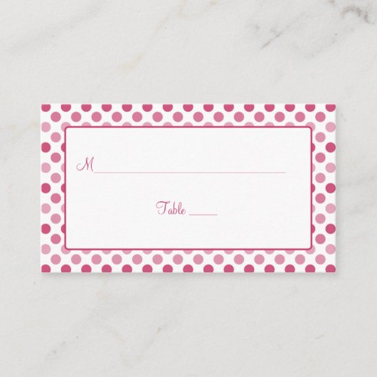 Watermelon Pink Polka Dot Mariage Cartes de Place (Devant)