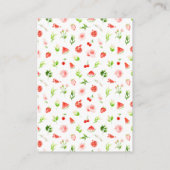 Watermelon Pomegranate Baby Shower Diaper Raffle Informatiekaartje (Achterkant)