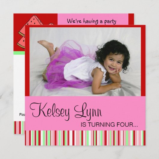 Watermelon Red Pink Kaart (Voorkant / Achterkant)