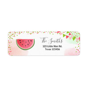 Watermelon Return Address Label Melon Party Fruit