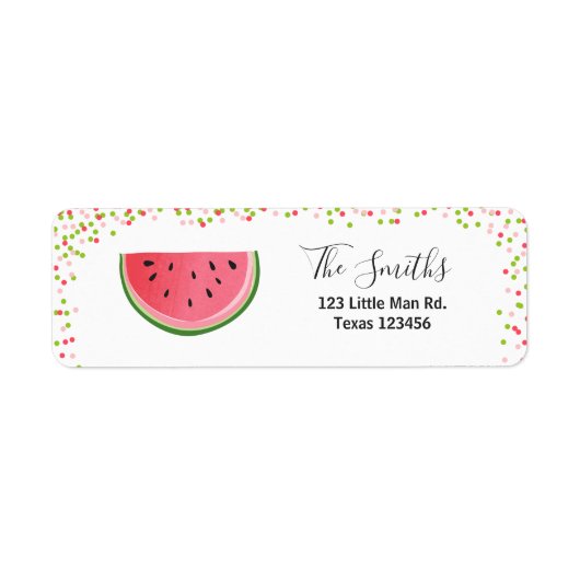 Watermelon Return Address Label Melon Party Fruit (Voorkant)