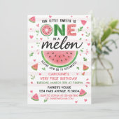 Watermelon rose Invitation d'anniversaire (Debout devant)