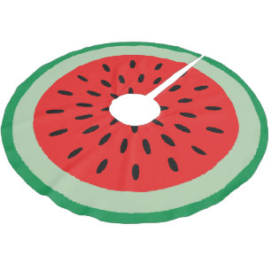 Watermelon Round Red Slice Green Rind Black Seeds Kerstboom Rok
