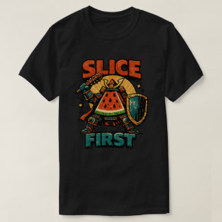 Watermelon Shogun – EERST SNijden Retro stripstijl T-shirt