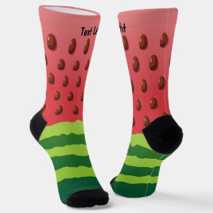 Watermelon Slice Background Socks Sokken