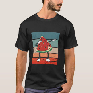 Watermelon slice dabbing cartoon arms and legs dan t-shirt
