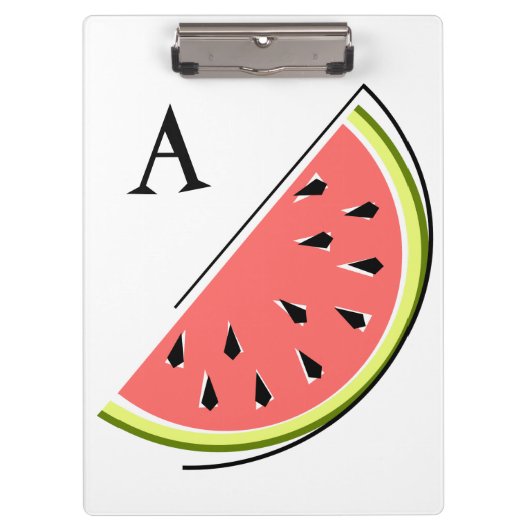 Watermelon Slice Monogram Klembord (Voorkant)
