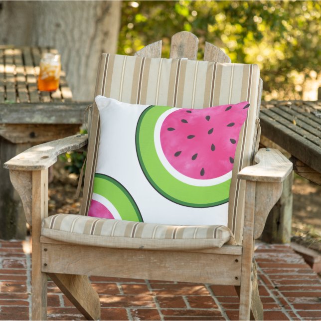 Watermelon Slice Pattern Square Buitenkussen (Stoel)