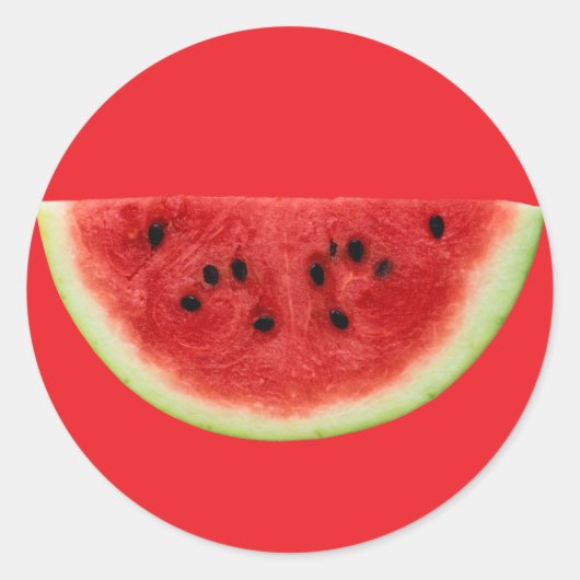 Watermelon Slice Ronde Sticker (Voorkant)