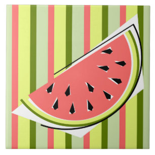 Watermelon Slice Stripe Classic Tegeltje