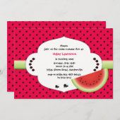 Watermelon Slice Uitnodiging (Voorkant / Achterkant)