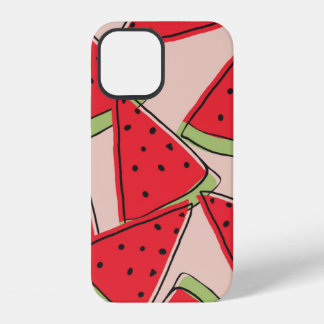 watermelon slices with pink background seamless pa iPhone 12 hoesje