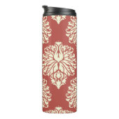 Watermelon Southern Cottage Damask Thermosbeker (Geroteerd rechts)