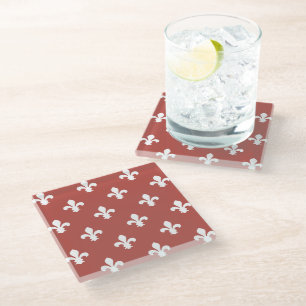 Watermelon Southern Cottage Fleur de Lys Glazen Onderzetter
