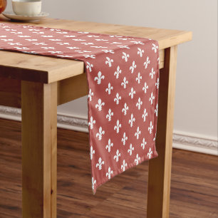 Watermelon Southern Cottage Fleur de Lys Korte Tafelloper
