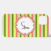 Watermelon Stripe Classic Monogram iPad Mini coque (Verso (horizontal))