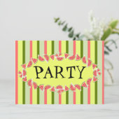 Watermelon Stripe Classic Party invitation (Debout devant)