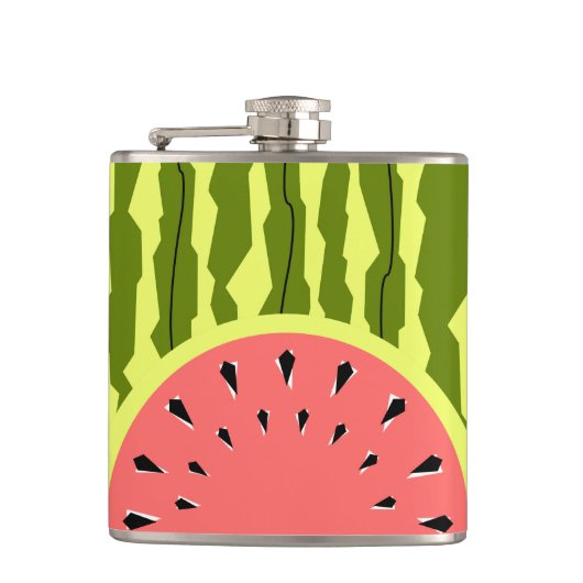 Watermelon Stripe Roze Heupfles (Voorkant)
