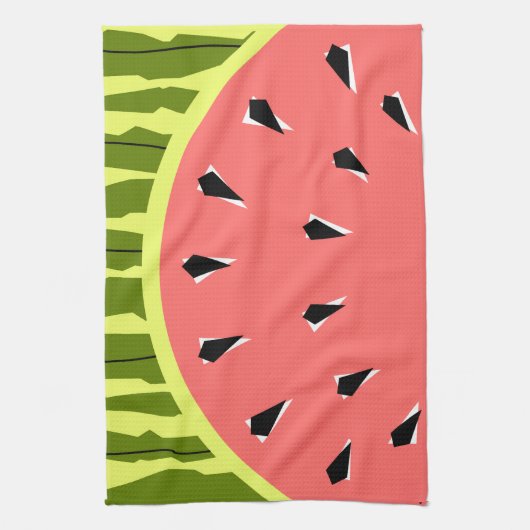 Watermelon Stripe Serviette de cuisine rose (Vertical)