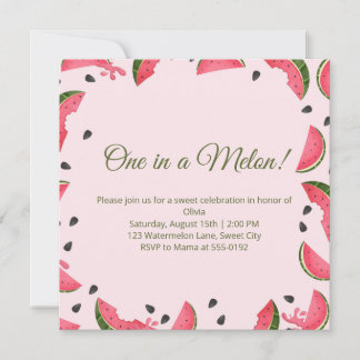 Watermelon Summer Birthday Party Invitation