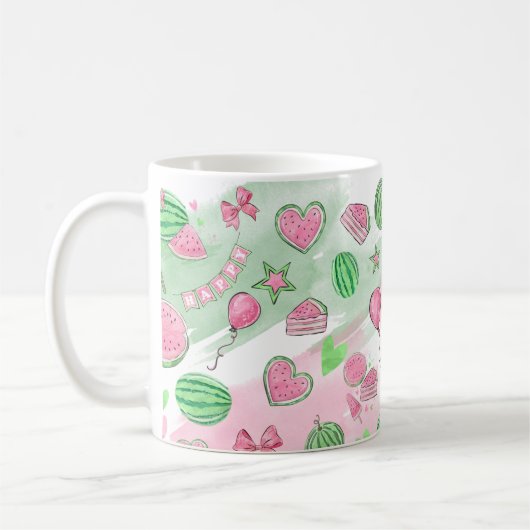Watermelon Summer Fun Coffee Mug (Gauche)