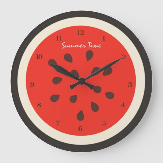 Watermelon Summertime Clock Grote Klok (Voorkant)