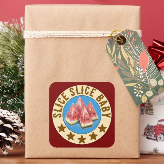 watermelon vierkante sticker (Feestdagen)