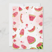 Watermelon Watercolor 1er Invitation anniversaire (Dos)